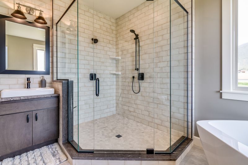 Glass Panel Shower with Bench